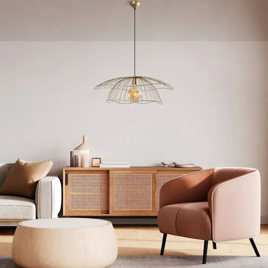 Opviq Mantar Lampă Suspendată Aurie cu Soclu E27 70x70x124 cm Opviq Mantar Lampă Suspendată Aurie cu Soclu E27 70x70x124 cm