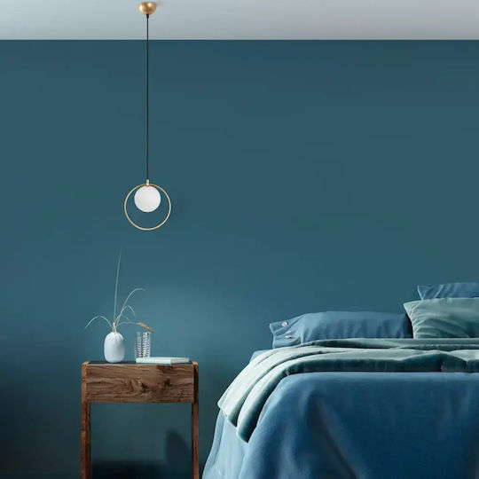 Opviq Dolunay Κρεμαστό Φωτιστικό Χρυσό με Ντουί E27 10x10εκ.