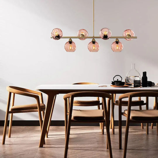 Opviq Benek Pink Pendant Light for 15 E27 Bulbs 10x10 cm