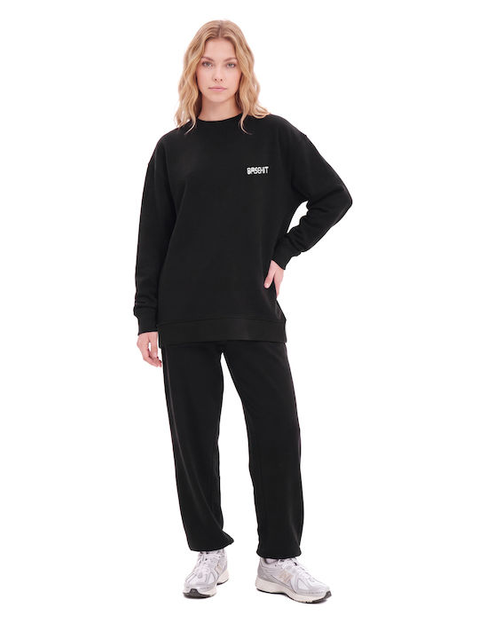 Flower Damen-Sweatshirt Schwarz