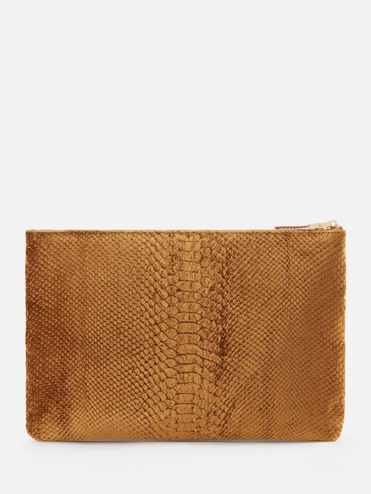Γυναικείο Clutch Croco Μπεζ