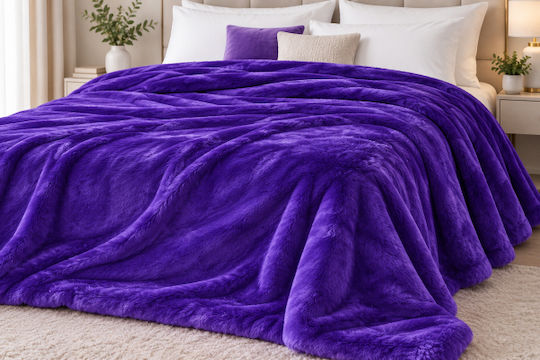Morena Spain Purple Double Fleece Blanket 220x240cm WM-LB-01-27BL-PURPLE