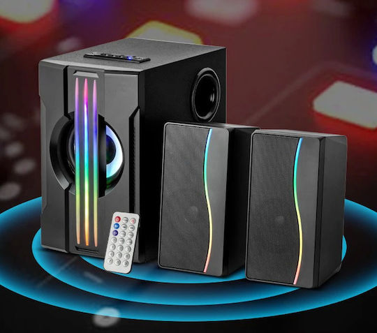 FT-2006ACBT Безжични Компютърни Говорители 2.1 с RGB Осветление и Bluetooth Мощност 25W Черни