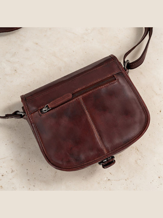 Set aus Gehäkelter Brauner Damen-Messenger-Tasche