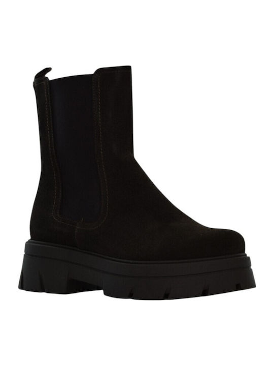 Braune Damen-Lederstiefeletten