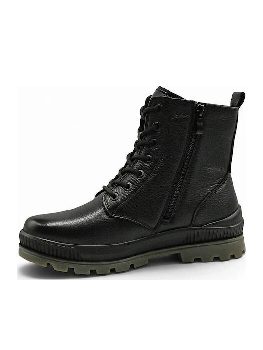 Black Leather Women's Ankle Boots