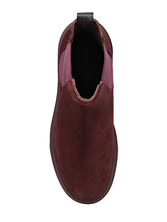 Wildleder Damen-Stiefeletten Rubino