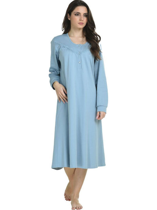Primavera Winter Women's Nightgown Light Blue