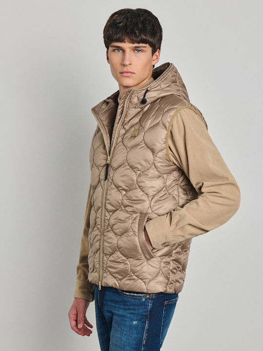 Ärmellose Jacke Taupe