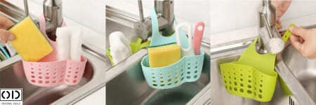 Suport pentru Burete din Plastic Roz 13x17 cm