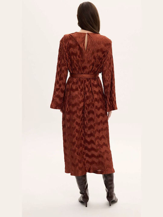 Sophia Midi Brown Dress
