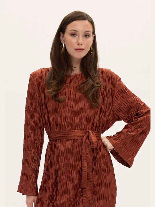 Sophia Midi Brown Dress