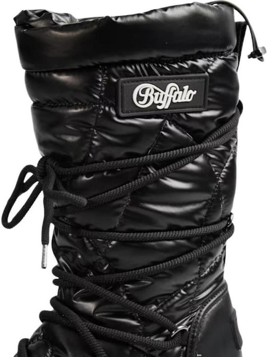 Eliza Schwarze Leder-Damen-Schneestiefel