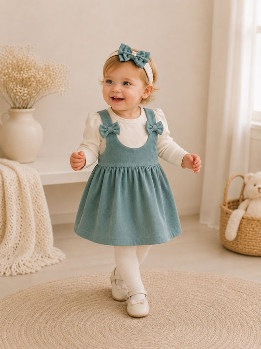 Girls' Sleeveless Velvet Dress Mint G454