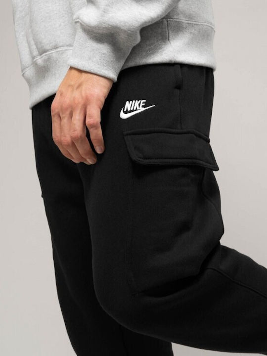 Sportswear Club Cargo Sweatpants with Elastic Cuffs Black