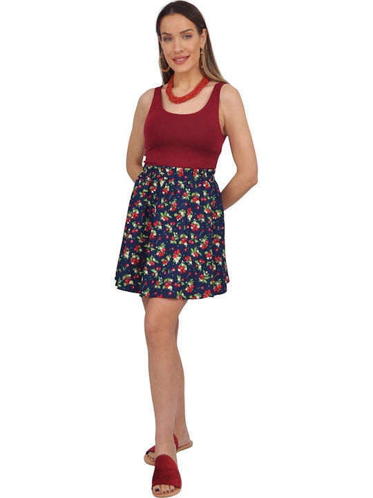 Mini Floral Black Skirt