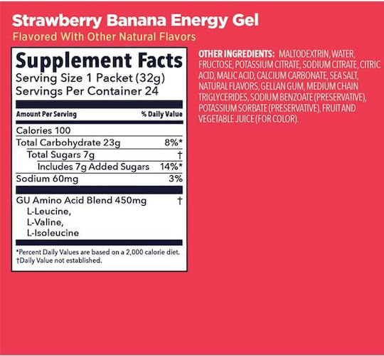GU Energy Gel 125mg Strawberry / Banana 32gr