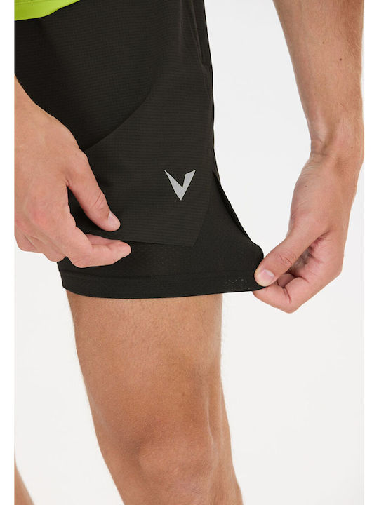 2 в 1 Спортни Мъжки Бермуди Regular Fit Черни