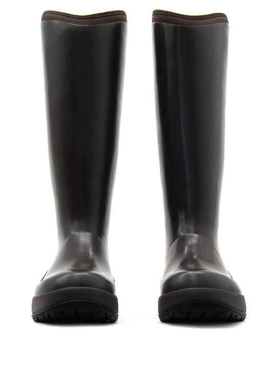 Rains Women's Wellies with Mid Heel Brown