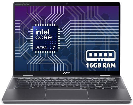 Chromebook Plus Spin 714 14" IPS FHD+ Touchscreen (Ultra 7-155U/16GB/512GB SSD/Chrome OS) (UK Keyboard)