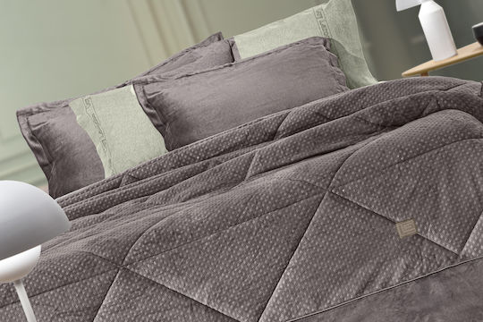 Guy Laroche King Size Sherpa Comforter 260x240 cm Prellude COCOA