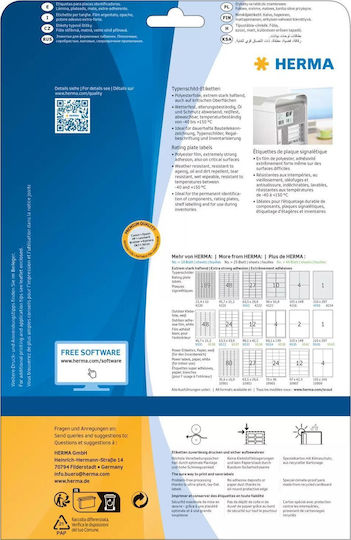 Herma Αυτοκόλλητες Ετικέτες Α4 Ορθογώνιες 63.5x29.6mm