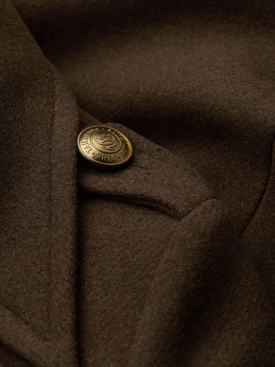 Γυναικείο Παλτό DEEP KHAKI GREEN με Κουμπιά