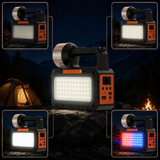 Verk Group Λάμπα Led Ηλιακή για Camping με Φακό & Ραδιόφωνo 3.5W Μπλε
