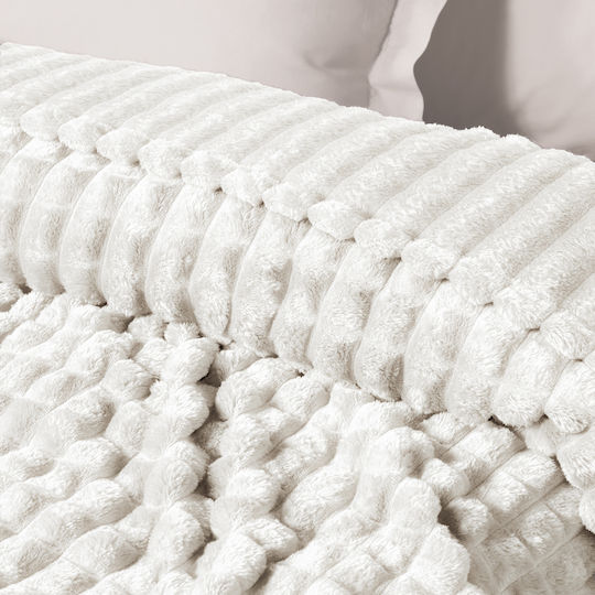 Das Home Single Fleece Blanket 160x220cm White