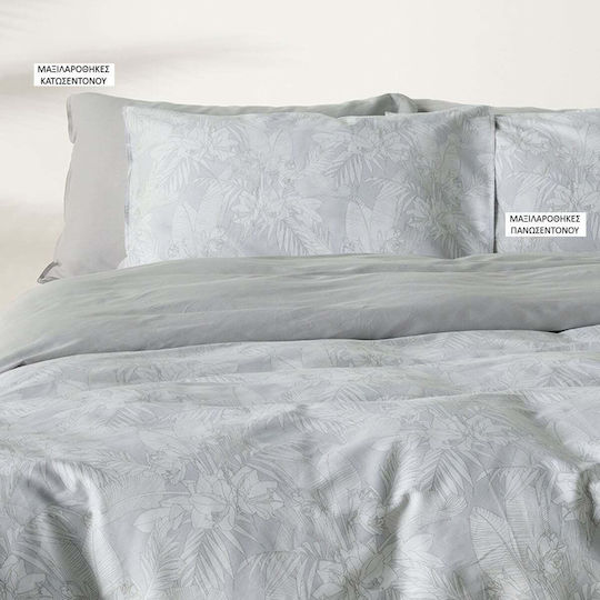 Kentia Solaya Σετ Μαξιλαροθήκες Oxford Grey 50x70εκ.