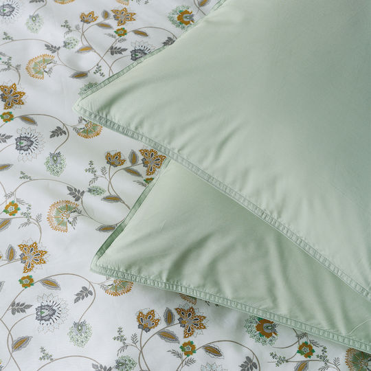 Kentia Ifigenia Σετ Μαξιλαροθήκες Oxford Light Green 50x70εκ.