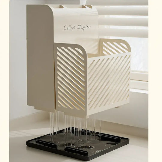 Besteckabtropfer aus transparentem Kunststoff 21x16x15 cm