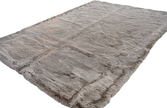 Polcarpet Rabbit Living Room Rug Round Furry Beige Φ100cm