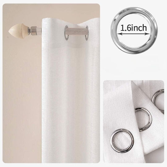 Miulee Σετ Κουρτίνες με Τρουκς White 140x225εκ. Miulee Σετ Κουρτίνες με Τρουκς White 140x225εκ.