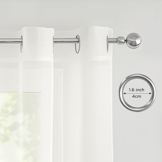 Joydeco Vorhangset mit Ösen Weiß 140x215 cm