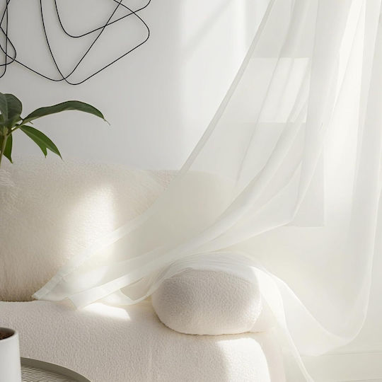 Joydeco Vorhangset mit Ösen Weiß 140x215 cm