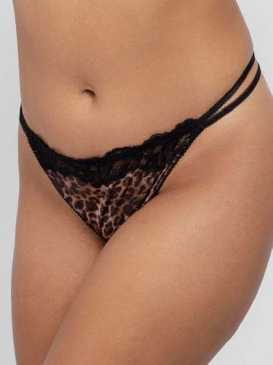Women's Black Lace String