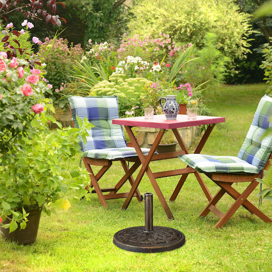 Relaxdays Suport Pentru Umbrelă Din Fontă Maro 34x34x49.5cm