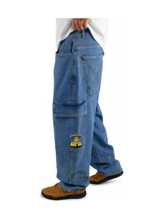 X-tra Pantaloni Jeans Cargo Baggy pentru Bărbați, Albastru Spălat