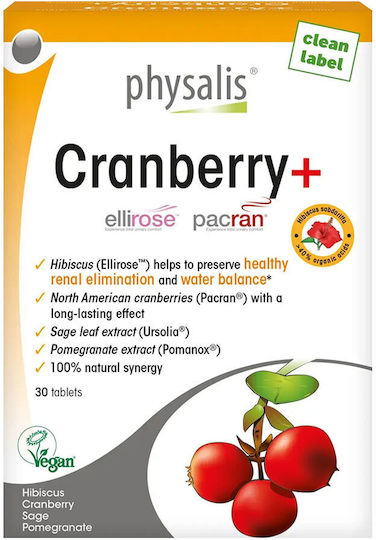 Physalis Cranberry+ Urinary Tract Support 30 Vegan Tablets