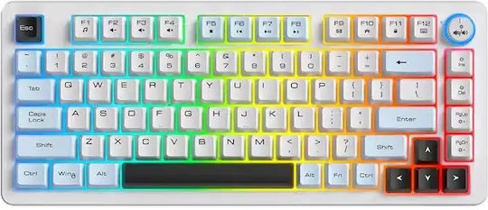 MT501 Wireless 75% Gaming Keyboard with RGB Lighting (International English) White