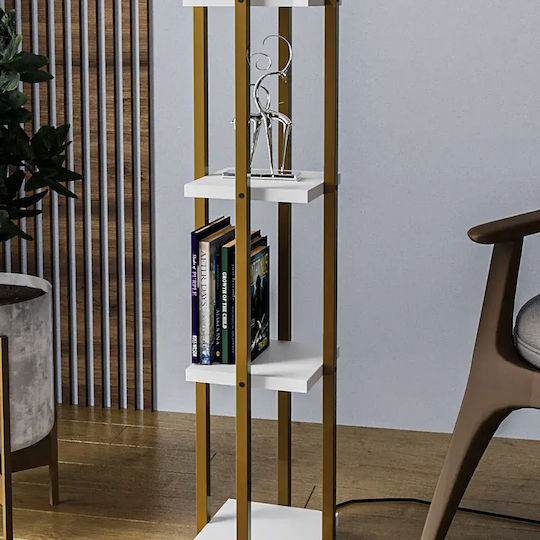 Opviq Shelf Подова Лампа В130xД25см. с Цокъл за Крушка E27 Жълт