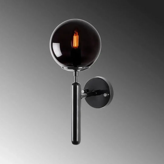 Opviq Lamp Wall with Socket E14 Black 15x20x15cm
