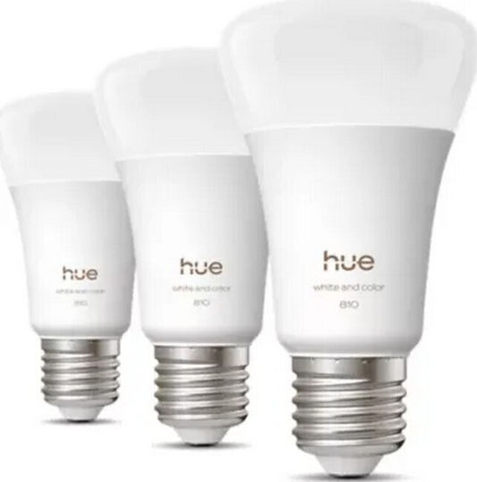 Philips Smart Λάμπες Philips Hue LED 6W για Ντουί E27 και Σχήμα A60 3τμχ