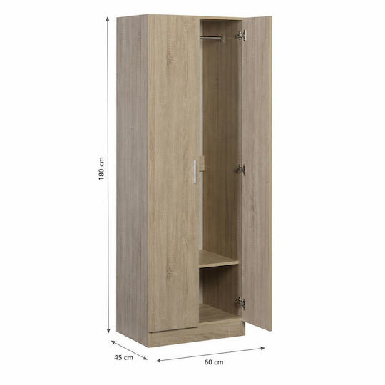 Wilson 2D Δίφυλλη Ντουλάπα 60x45x180cm Wilson 2D Δίφυλλη Ντουλάπα 60x45x180cm