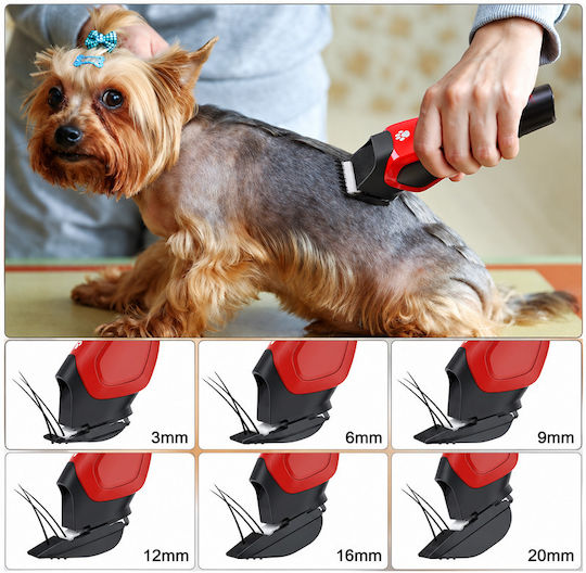 VGR Rechargeable Dog Grooming Clipper with Ceramic Blade and LED Indicator
