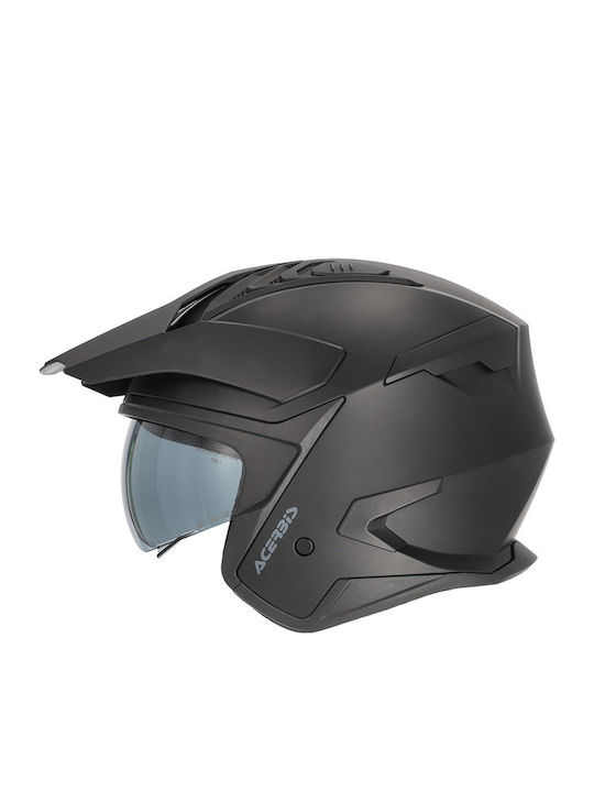 Aria Evo Black Matt Κράνος Μηχανής Jet ECE 22.06 με Sunvisor
