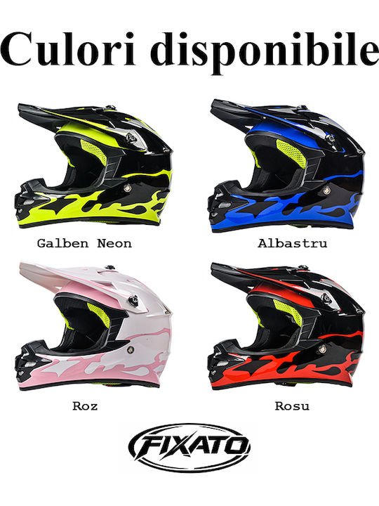 Neon Yellow Cască Moto Cross Pentru Copii ECE 22.06