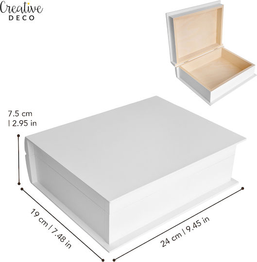 Creative Декоративна Дървена Кутия във Форма на Книга 24x19x7.5 см