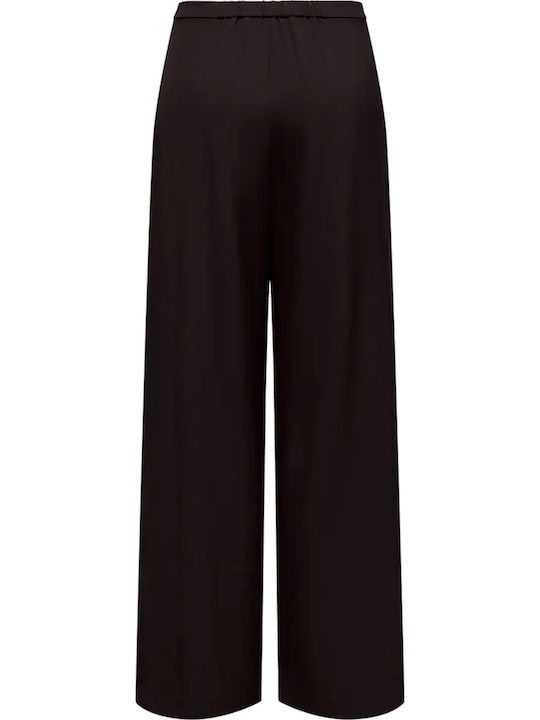 Only Wide Women's Fabric Trousers in Wide Leg Style Chocolate Torte